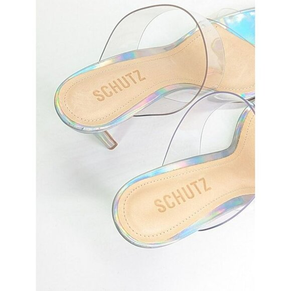 Schutz Women's Ariella Clear Strap High-Heel Slide Sandals Size 6.5 (MSRP $128) - Picture 7 of 12